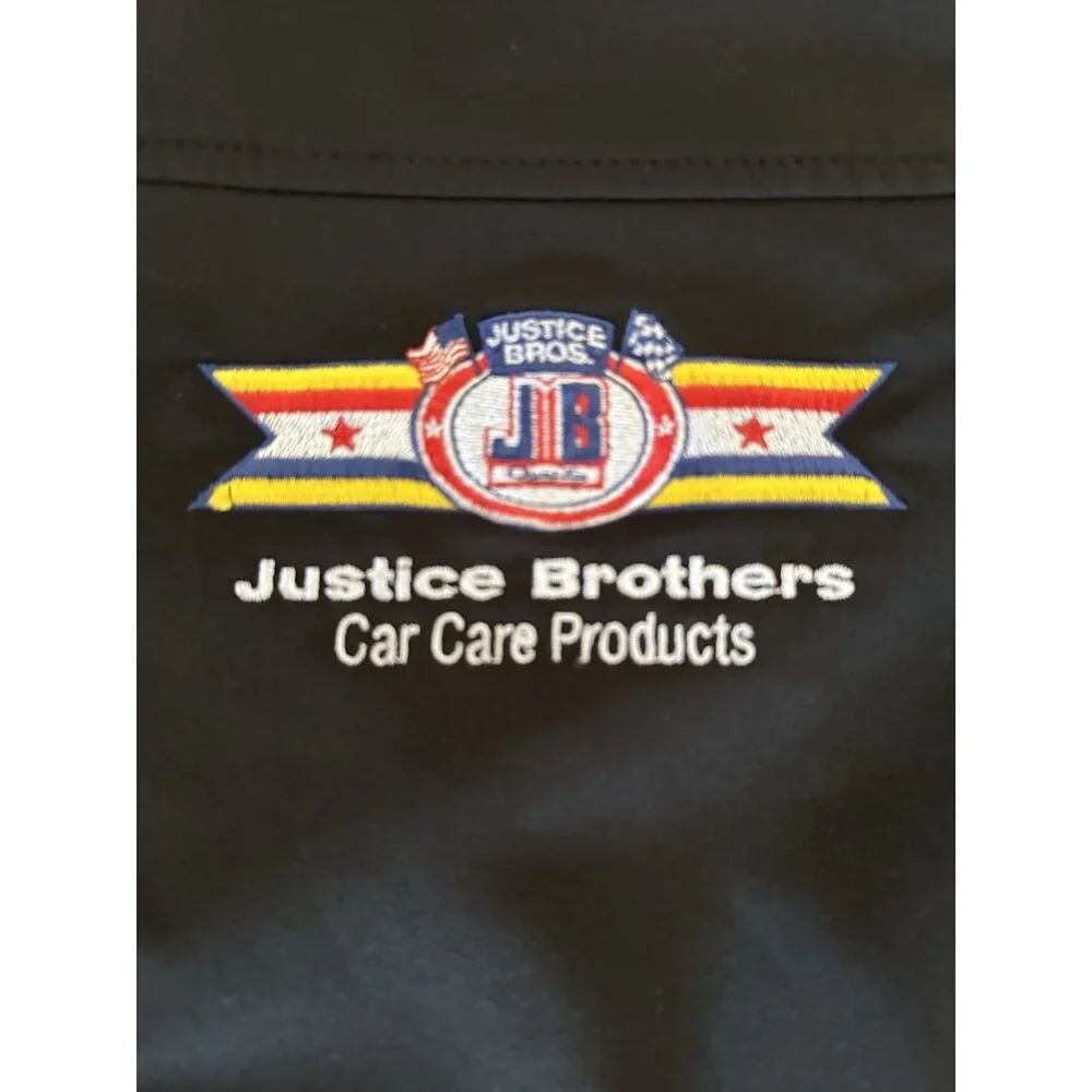 Dri Duck Men's Size Medium Lined Jacket Justice Brothers Car Care Black Collared